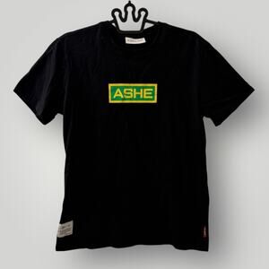 Arthur Ashe T-Shirt Men’s Small Black Logo Graphic Made In Portugal Cotton Tee S